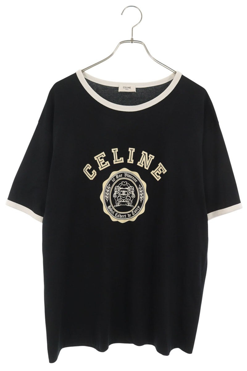 CELINE College Motif Ringer T-Shirt Size XL