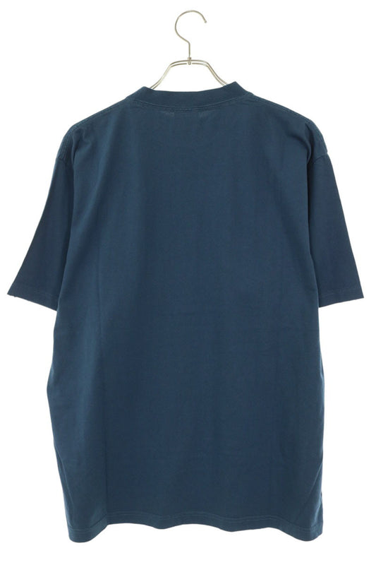 BALENCIAGA BB Logo Cotton T-Shirt Blue Size XS
