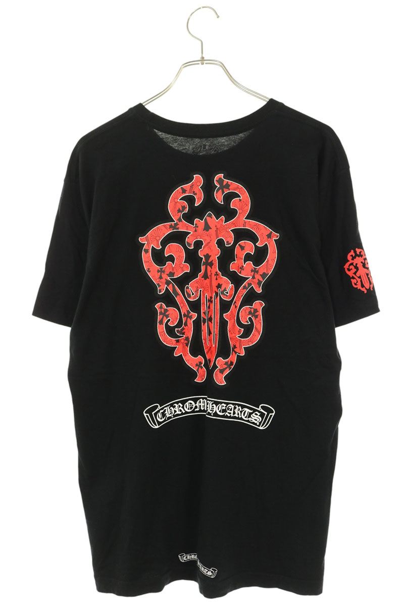 Chrome Hearts Back Vine Dagger T-Shirt Black/Red Size L