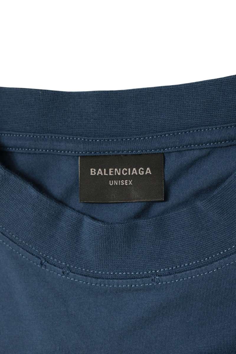 BALENCIAGA BB Logo T-Shirt Blue Size S