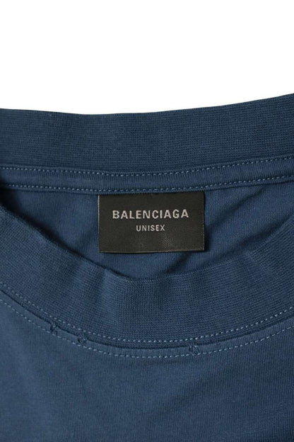 BALENCIAGA BB Logo T-Shirt Blue Size S