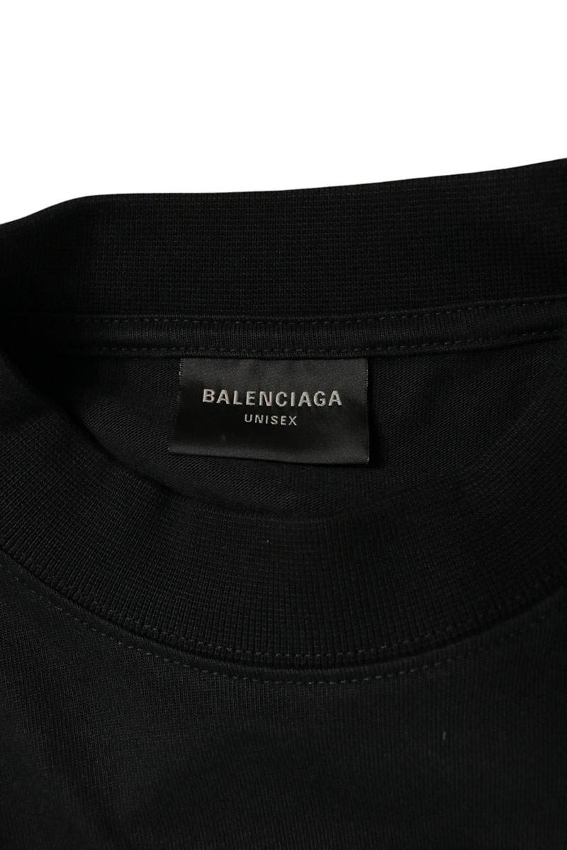 BALENCIAGA BB Logo Print Vintage T-Shirt Black Size 1
