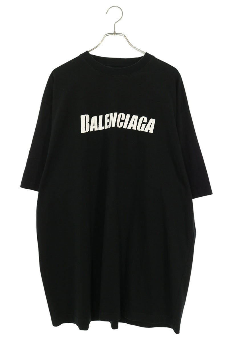 BALENCIAGA Logo Print Vintage T-Shirt Black Size M
