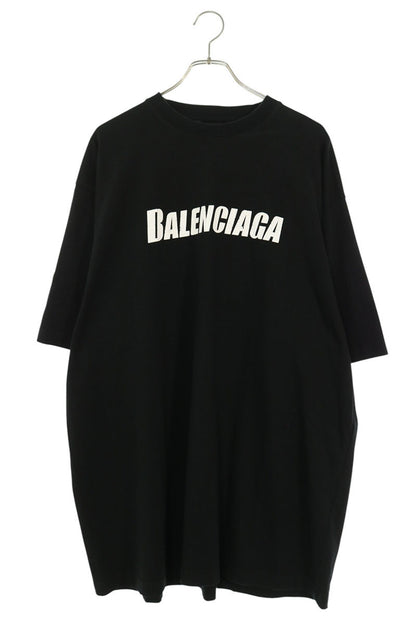 BALENCIAGA Logo Print Vintage T-Shirt Black Size M