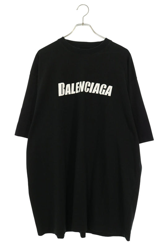 BALENCIAGA Logo Print Vintage T-Shirt Black Size M