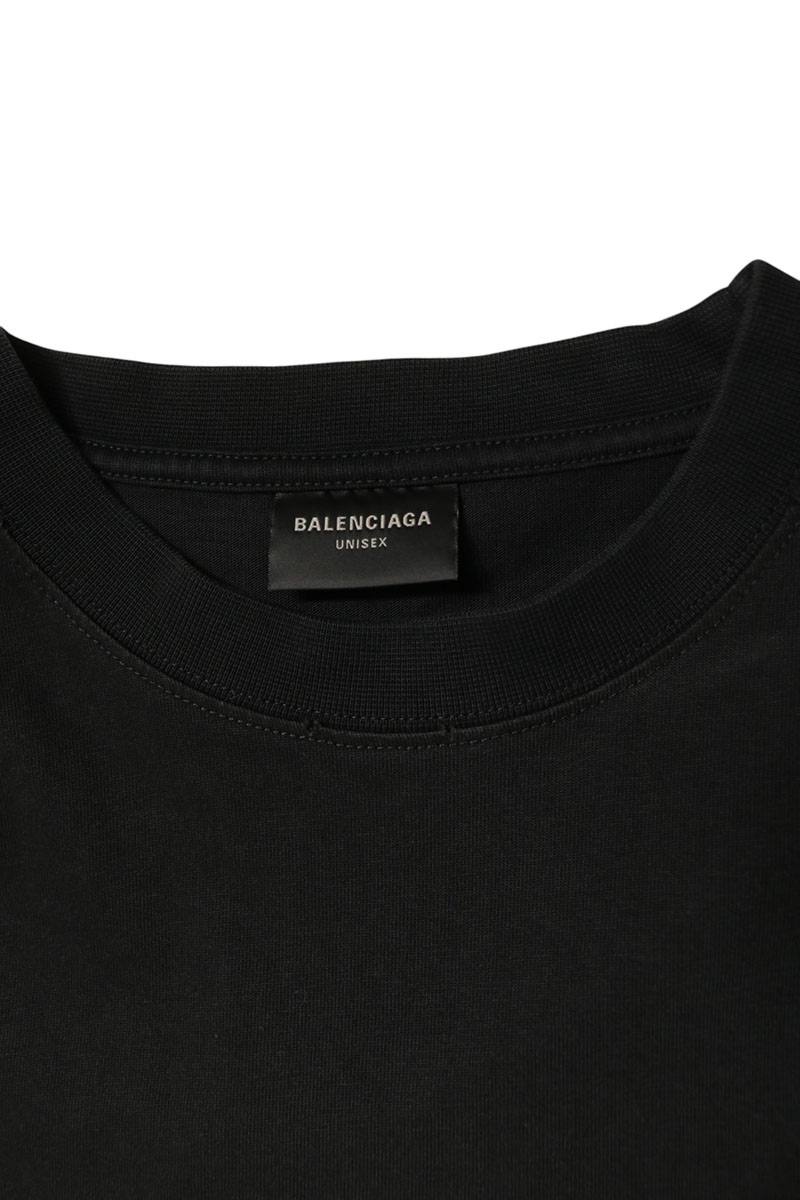 BALENCIAGA Logo Print Vintage T-Shirt Black Size M