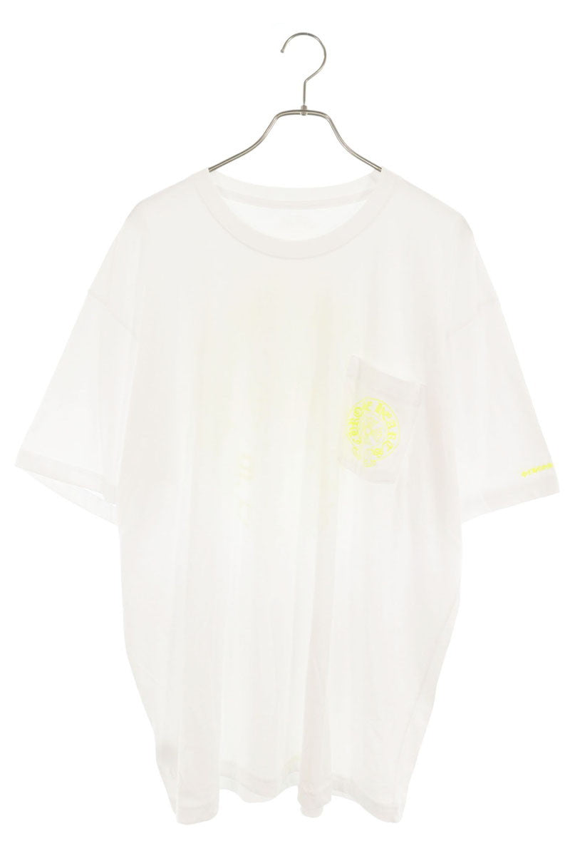 Chrome Hearts Back Horseshoe T-Shirt White/Yellow Size XXL