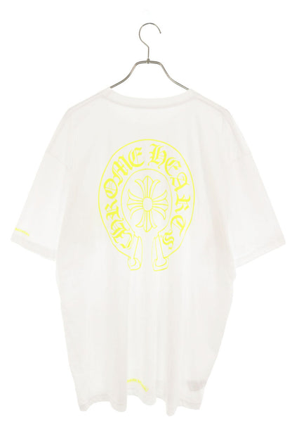 Chrome Hearts Back Horseshoe T-Shirt White/Yellow Size XXL