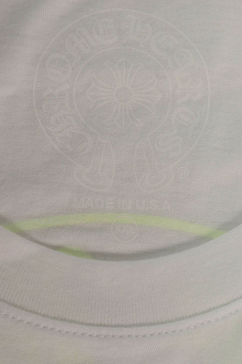 Chrome Hearts Back Horseshoe T-Shirt White/Yellow Size XXL