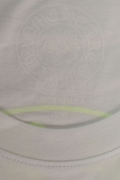 Chrome Hearts Back Horseshoe T-Shirt White/Yellow Size XXL