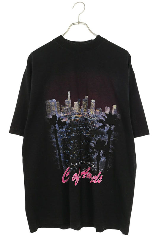 BALENCIAGA City Print Vintage T-Shirt Black Size XXS