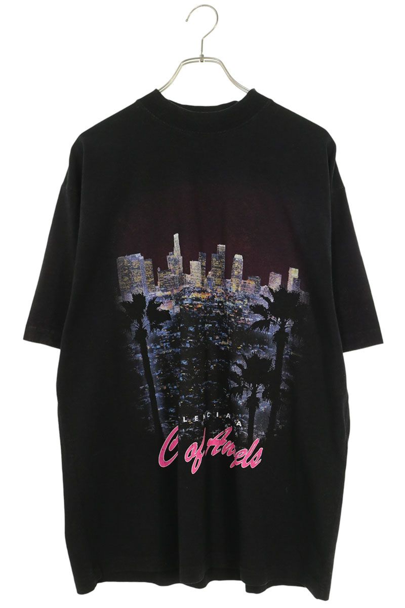 BALENCIAGA City Print Vintage T-Shirt Black Size XXS