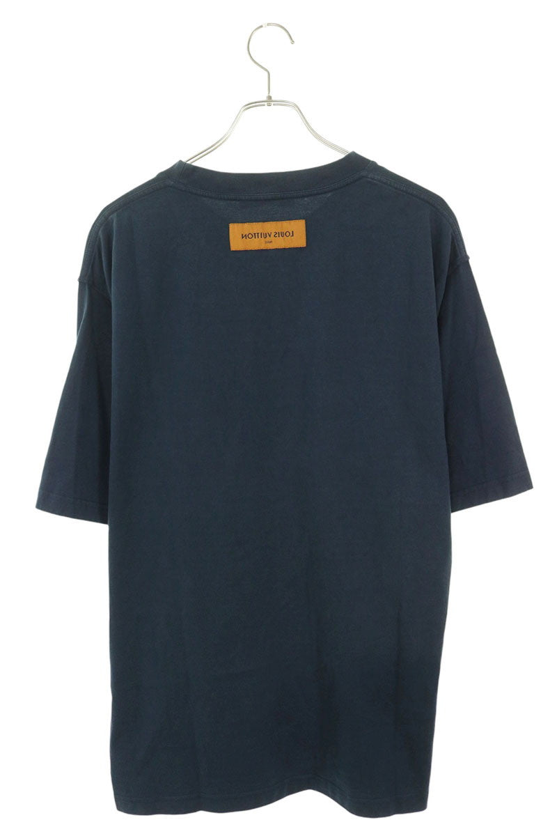 LOUISVUITTON LV Debossed Cotton T-Shirt Navy Size 4XL