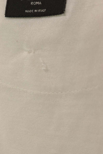 FENDI Logo Patch Silk T-Shirt Off-White Size M