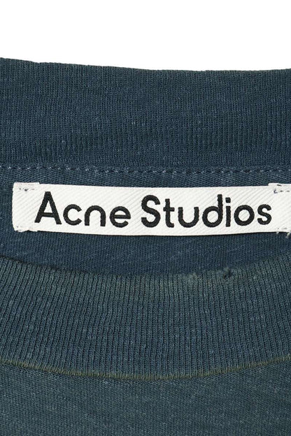 ACNE STUDIOS Logo Print Vintage Wash T-Shirt Blue Size M
