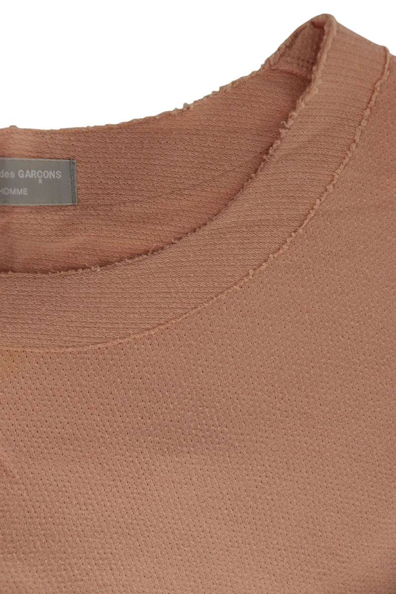 COMME des GARCONS HOMME Damaged Cotton T-Shirt Pink Size M