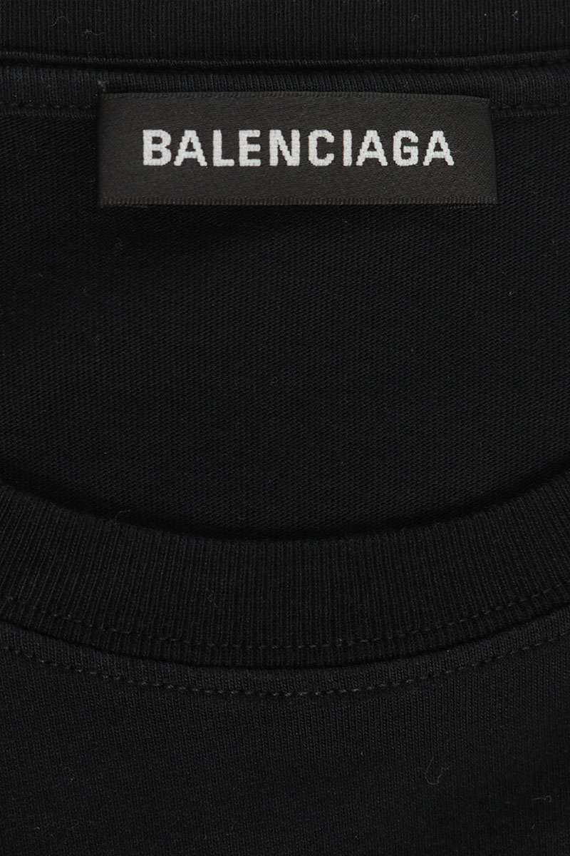 BALENCIAGA Copyright Logo Print T-Shirt Black Size S