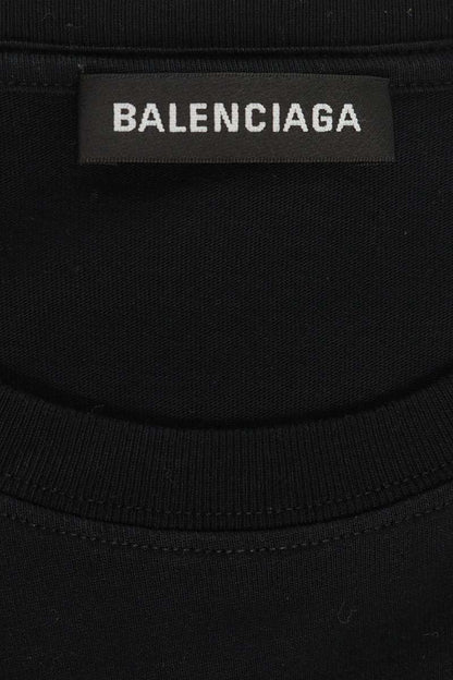 BALENCIAGA Copyright Logo Print T-Shirt Black Size S