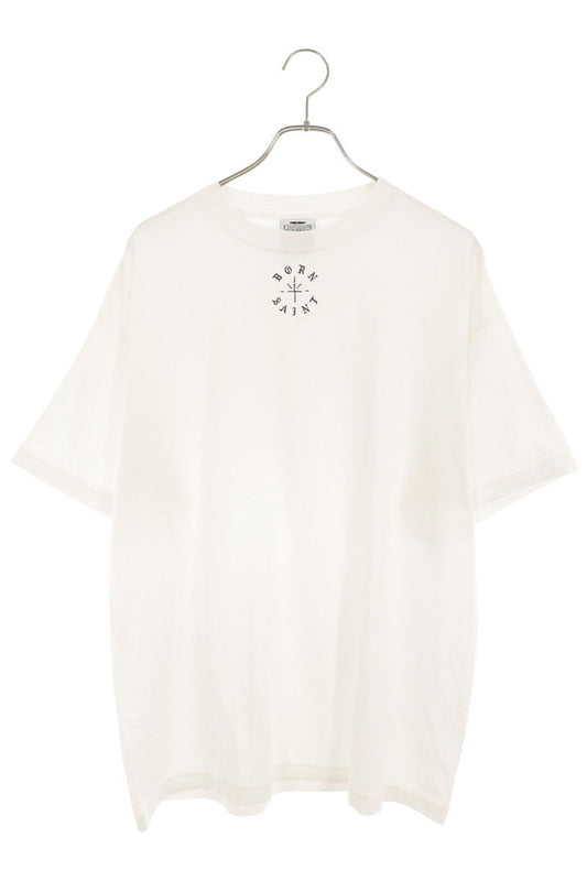 SAINT MICHAEL Front Print Cotton T-Shirt White Size L