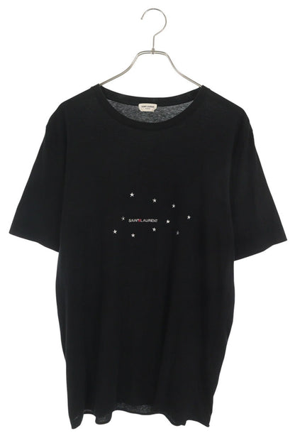 SAINT LAURENT PARIS Logo Star Print T-Shirt Black Size S