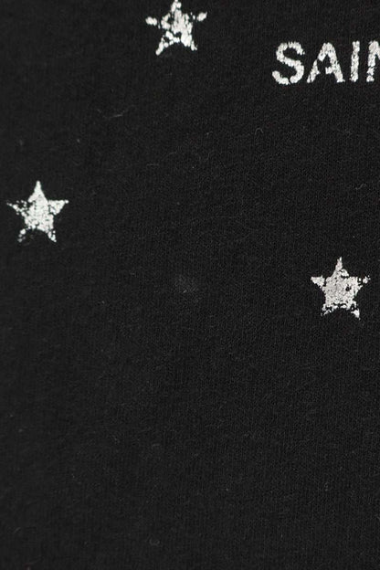 SAINT LAURENT PARIS Logo Star Print T-Shirt Black Size S