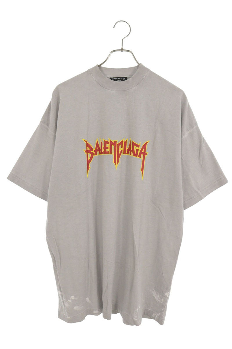 BALENCIAGA Metal Logo Vintage T-Shirt Gray Size 1