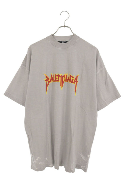 BALENCIAGA Metal Logo Vintage T-Shirt Gray Size 1