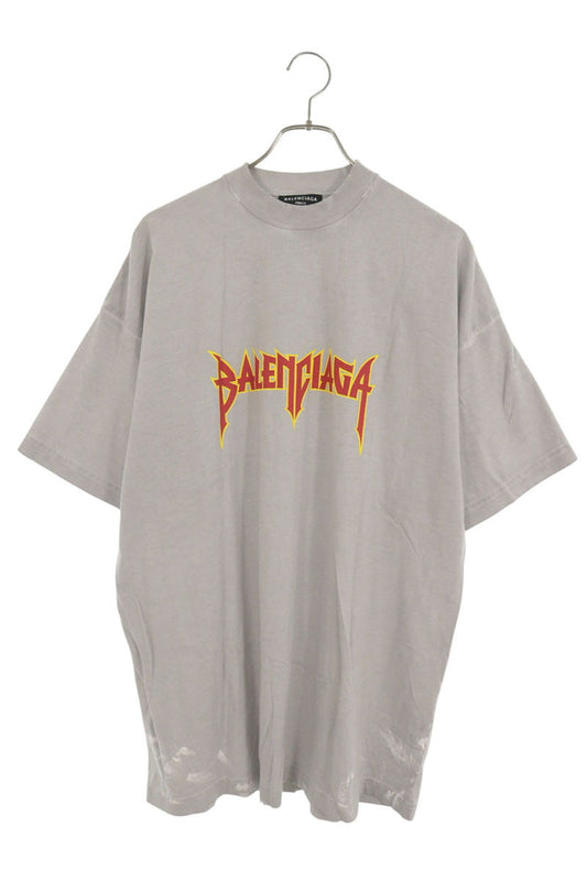 BALENCIAGA Metal Logo Vintage T-Shirt Gray Size 1