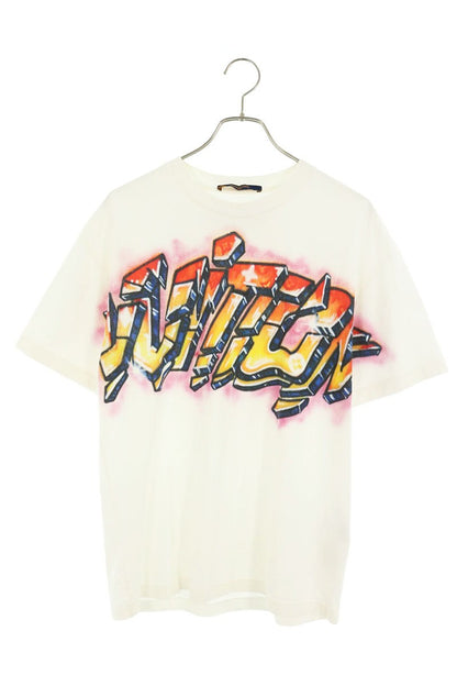 LOUISVUITTON Graffiti Print Cotton T-Shirt White Size S