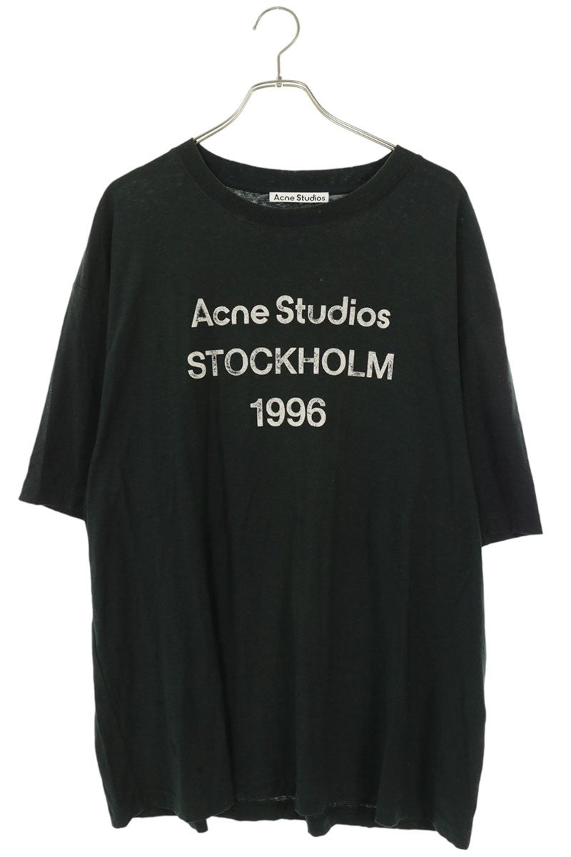 ACNE STUDIOS Logo Print Vintage Wash T-Shirt Black Size XL
