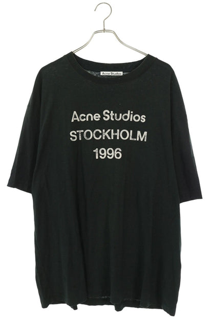 ACNE STUDIOS Logo Print Vintage Wash T-Shirt Black Size XL