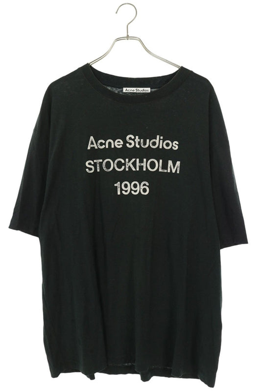 ACNE STUDIOS Logo Print Vintage Wash T-Shirt Black Size XL