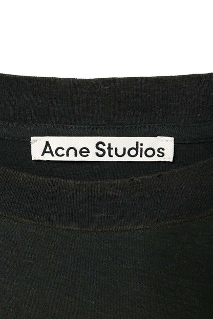 ACNE STUDIOS Logo Print Vintage Wash T-Shirt Black Size XL