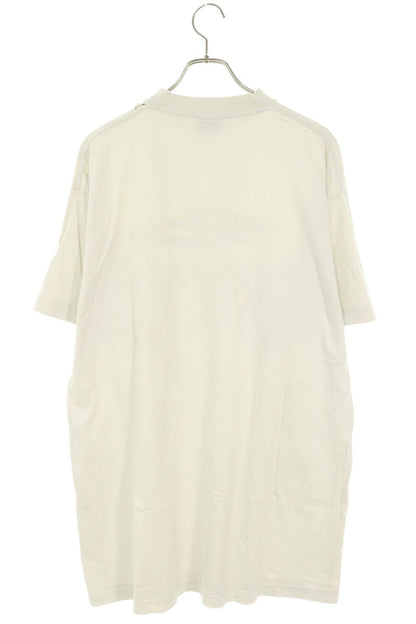 BALENCIAGA Liquified Logo Distressed T-Shirt White Size 1