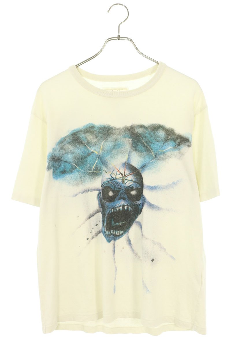 ERL Skull Cotton T-Shirt Blue Size M