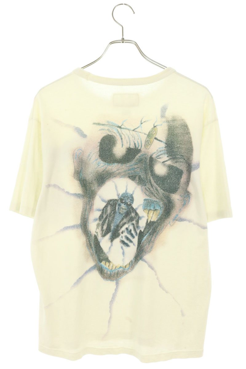 ERL Skull Cotton T-Shirt Blue Size M