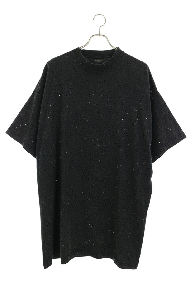 BALENCIAGA Rhinestone Oversized T-Shirt Black Size 4