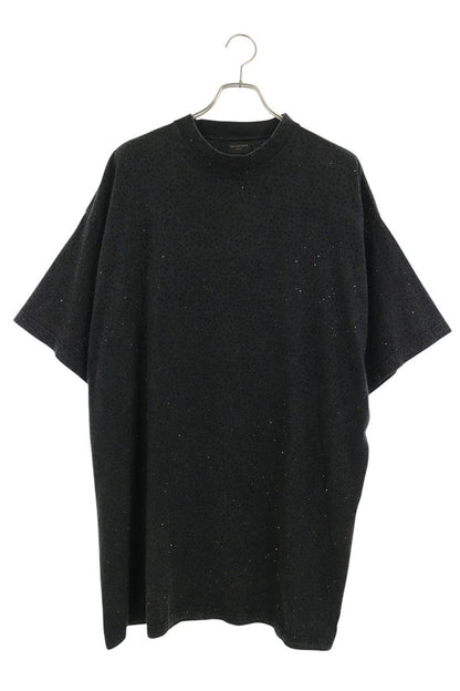 BALENCIAGA Rhinestone Oversized T-Shirt Black Size 4