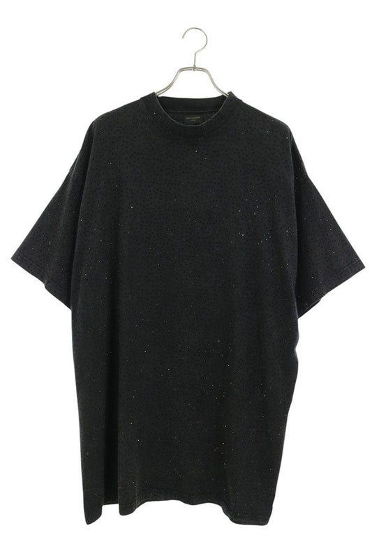 BALENCIAGA Rhinestone Oversized T-Shirt Black Size 4