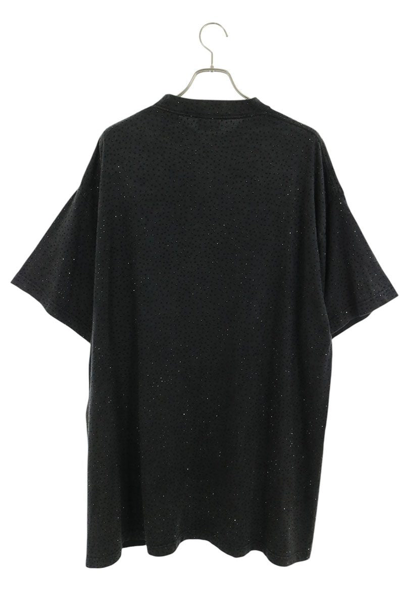 BALENCIAGA Rhinestone Oversized T-Shirt Black Size 4