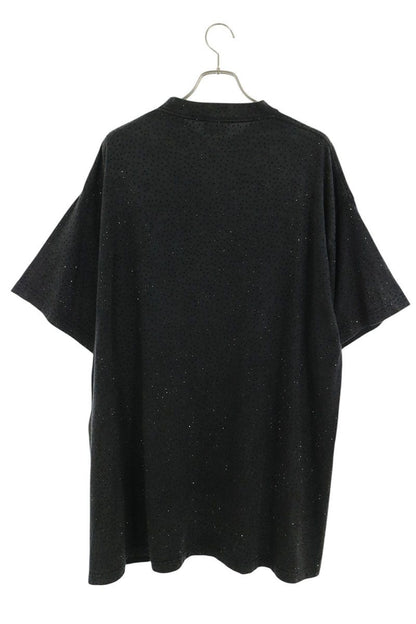 BALENCIAGA Rhinestone Oversized T-Shirt Black Size 4