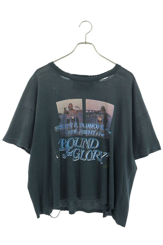 Paly Hollywood Human Print Distressed T-Shirt Navy Size XL