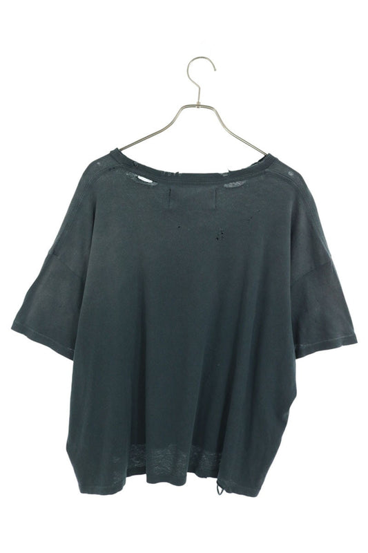 Paly Hollywood Human Print Distressed T-Shirt Navy Size XL