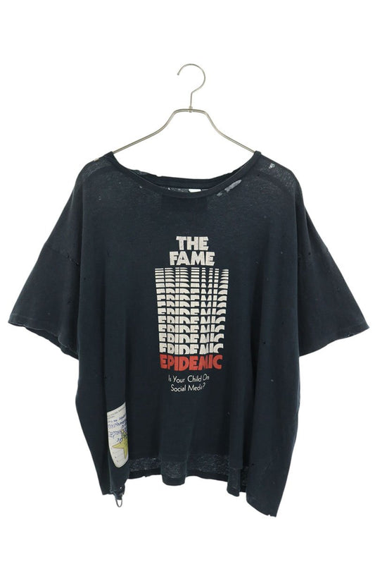 Paly Hollywood FAME EPIDEMIC Print T-Shirt Navy Size M
