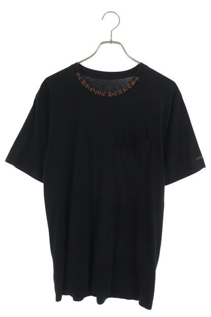 Chrome Hearts Neck Logo Print T-Shirt Black/Brown Size L