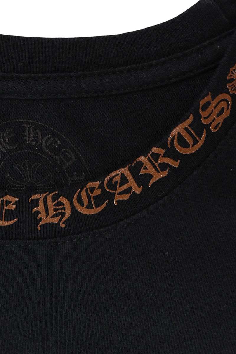 Chrome Hearts Neck Logo Print T-Shirt Black/Brown Size L
