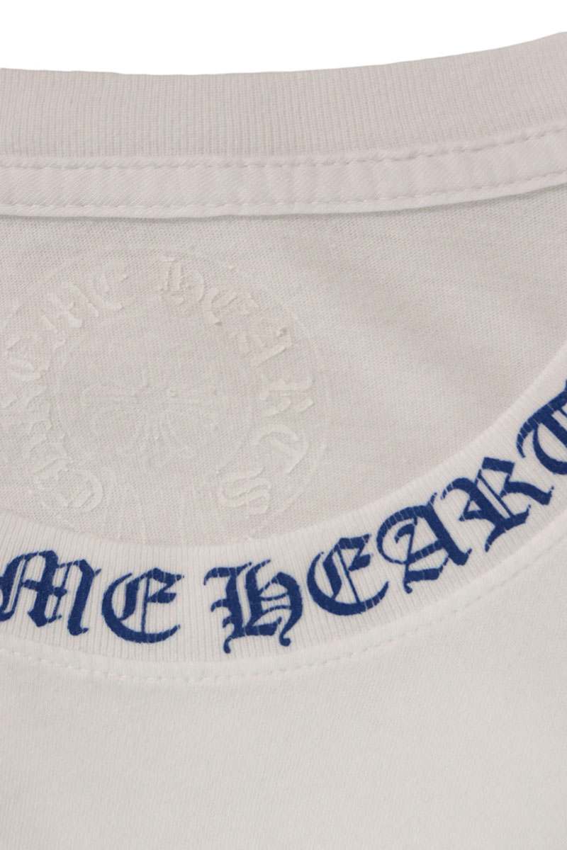 Chrome Hearts Neck Logo Print T-Shirt White/Blue Size XL