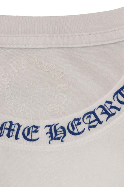 Chrome Hearts Neck Logo Print T-Shirt White/Blue Size XL