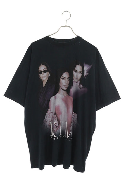 BALENCIAGA Kim Photo Print Vintage T-Shirt Black Size 2