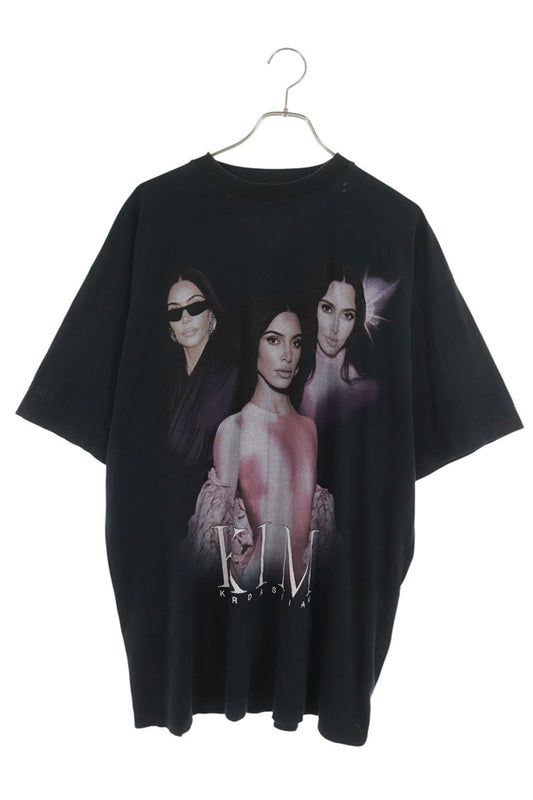 BALENCIAGA Kim Photo Print Vintage T-Shirt Black Size 2